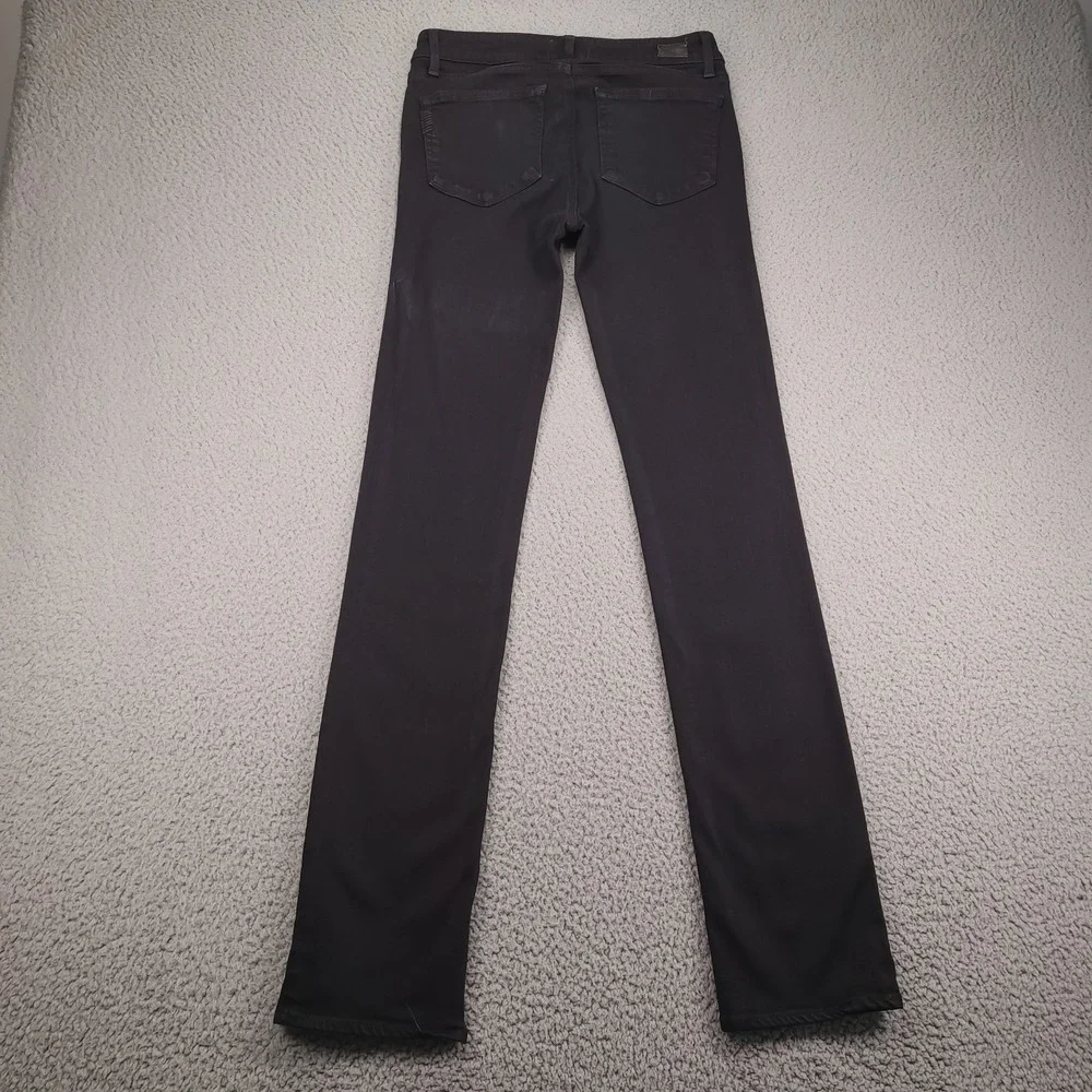 PAIGE Jeans Size 27 Skyline Straight Low Rise Black Stretch Denim 27x33